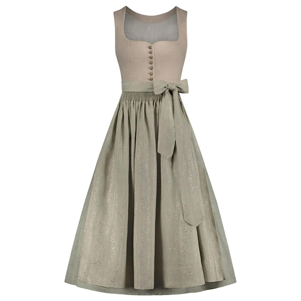 Beige dress with a belt on a white background