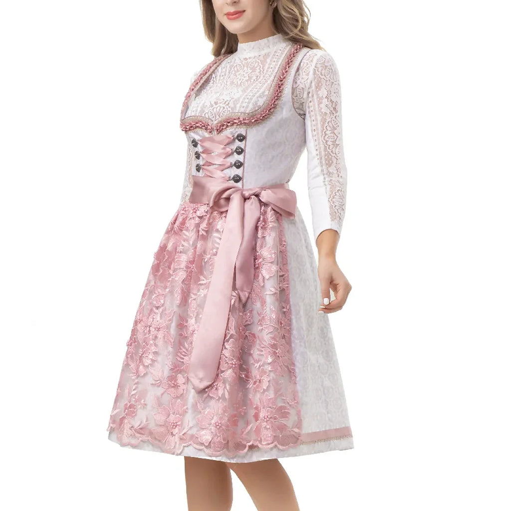 Grey Pink Midi Dirndl