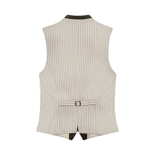 Striped vest with a belt on a white background