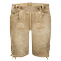 Beige traditional shorts with embroidery on a white background