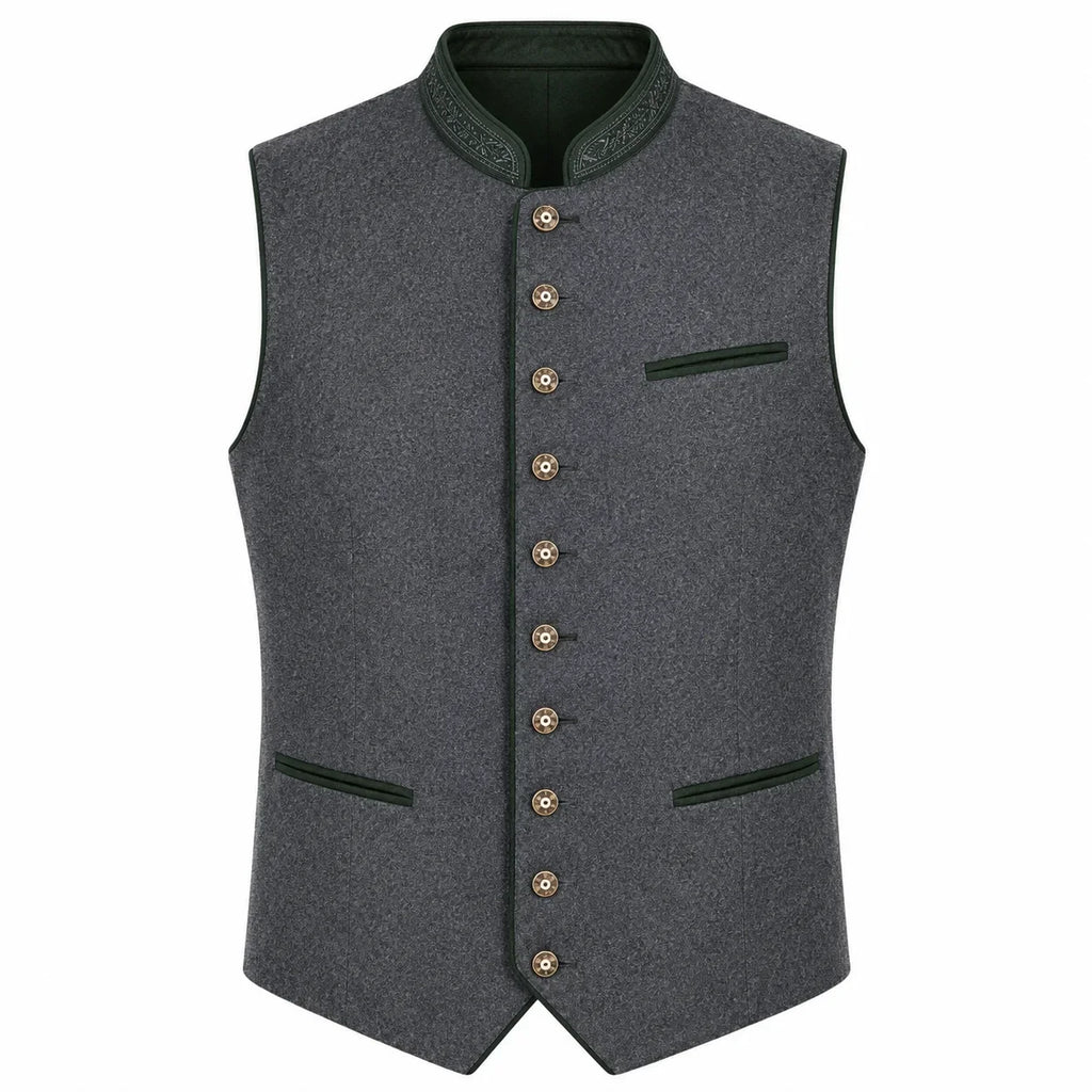 Men's Alpine Heritage Gray Trachten Vest
