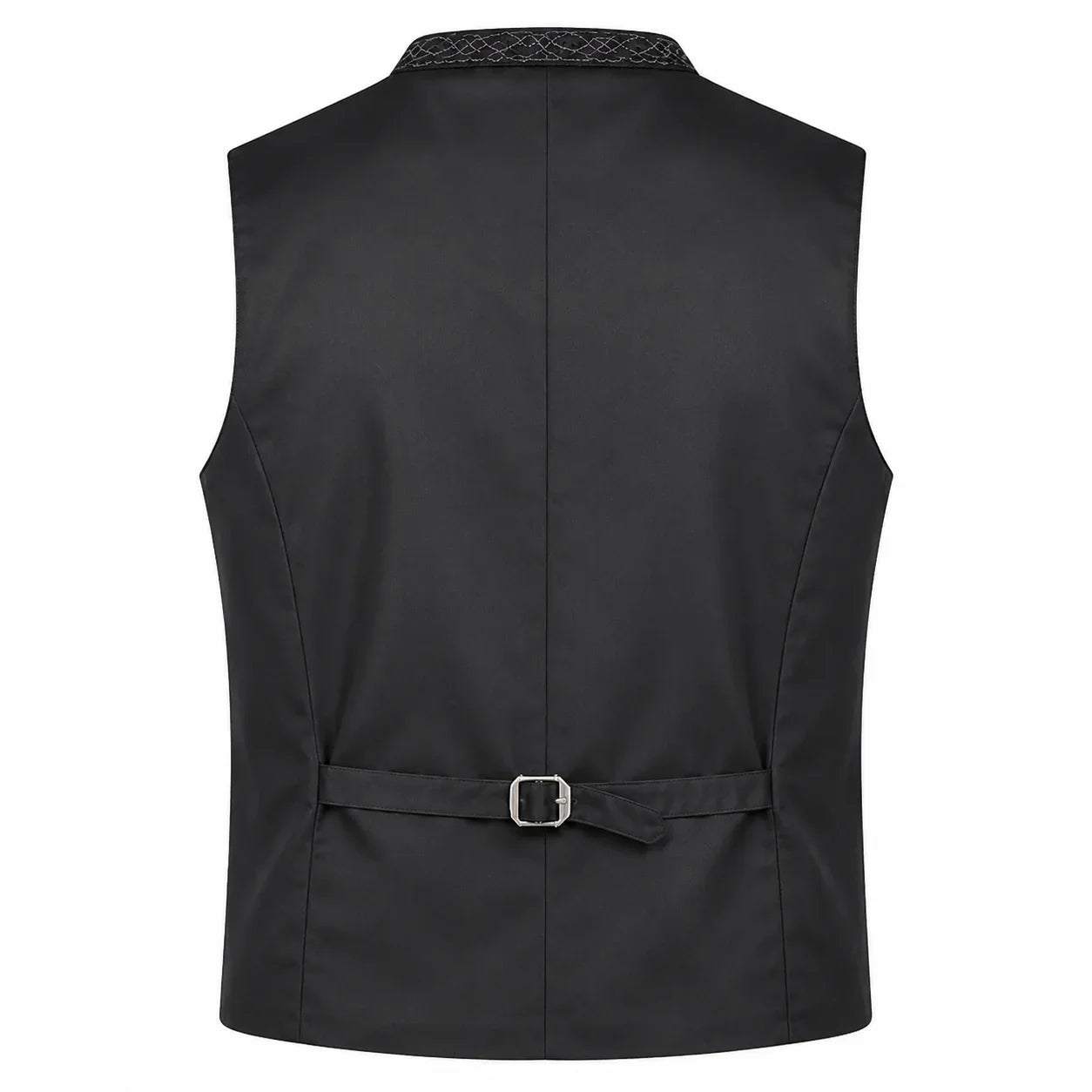 Men's Heather Gray Trachten Vest with Navy Trim