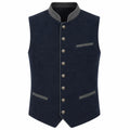 Men's Navy Blue Trachten Vest with Gray Trim