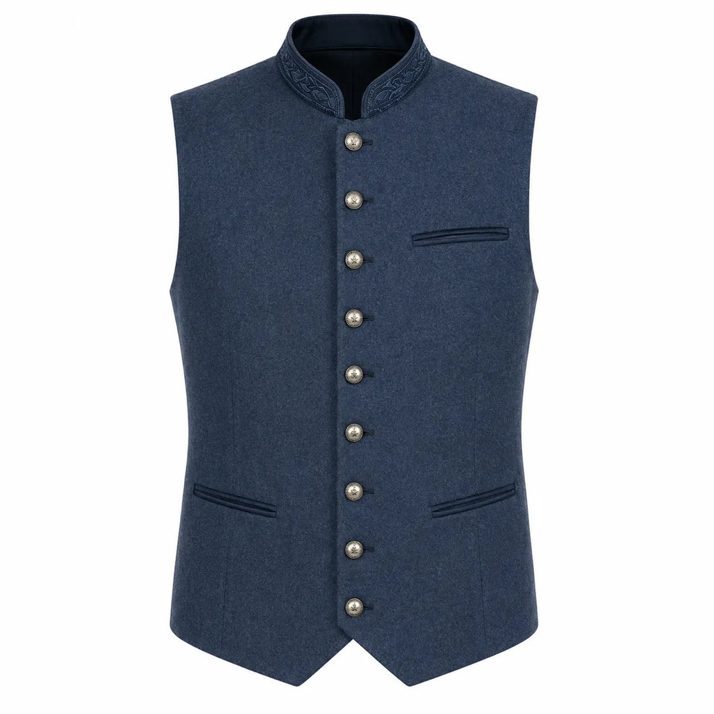Men's Traditional Blue Trachten Vest