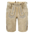 Beige traditional shorts with embroidery on a white background