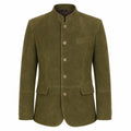 Olive Suede Leather Mens Bavarian Jacket