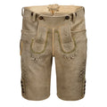 Traditional leather shorts with embroidery on a white background