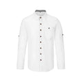 White shirt with brown buttons on a white background
